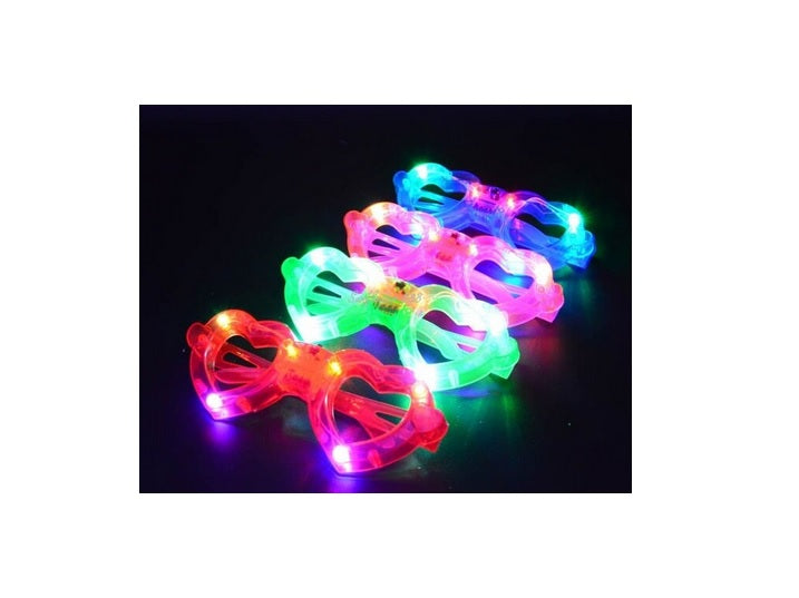 lunettes lumineuses 6 led''s motif coeur rouge