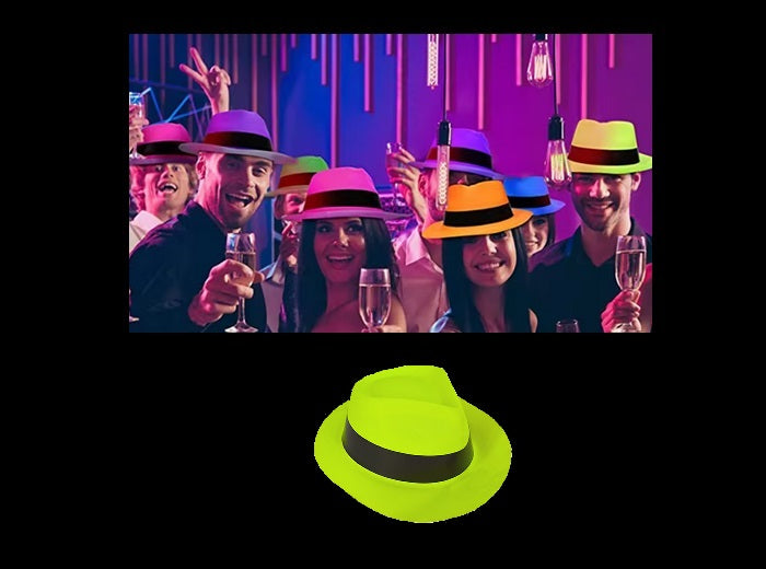 chapeau tribly en pvc fluo néon jaune