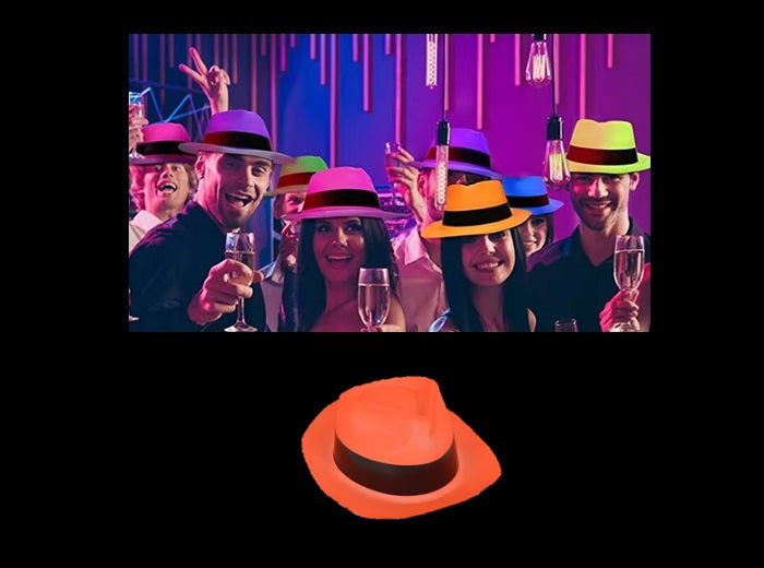 chapeau tribly en pvc fluo néon orange