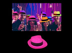 chapeau al capone tribly en pvc fluo néon pink