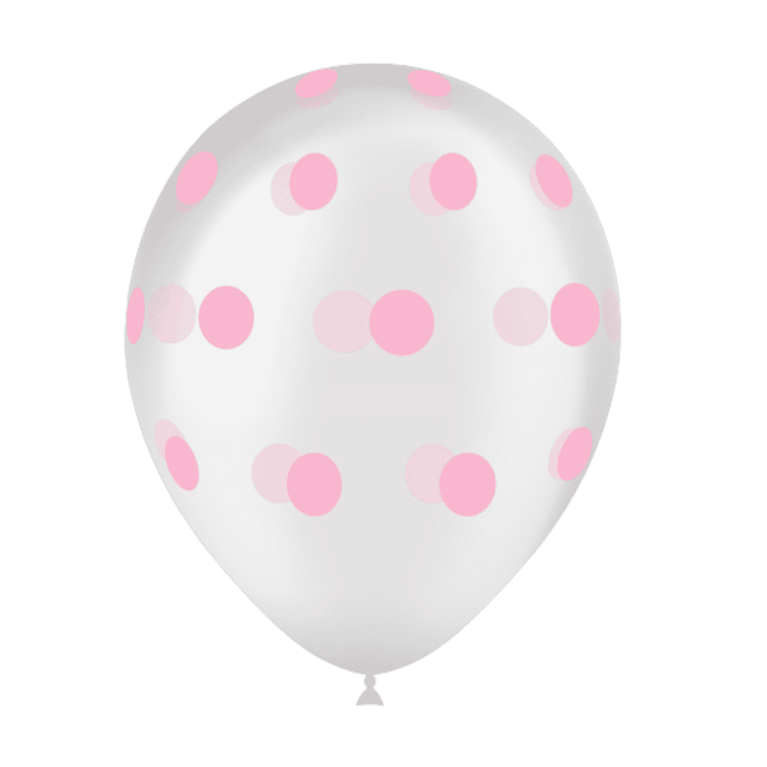 8 ballons HG112 transparent imprimé TAT Dots