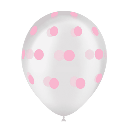 8 ballons HG112 transparent imprimé TAT Dots