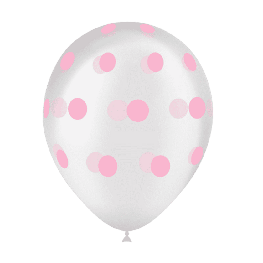8 ballons HG112 transparent imprimé TAT Dots