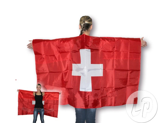 cape poncho drapeau suisse 90x150 cm