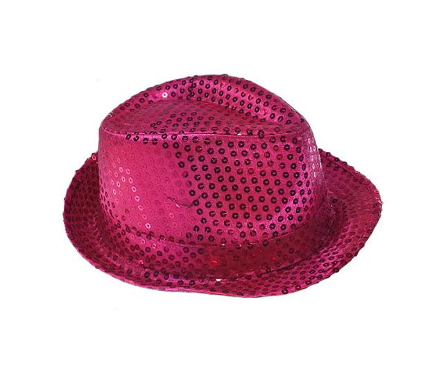 chapeau tribly à sequins fuchsia pink adulte
