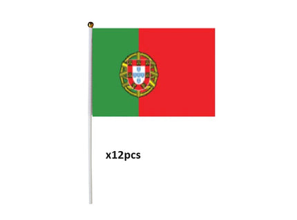 lot de 12 drapeaux motif portugal 14x21cm