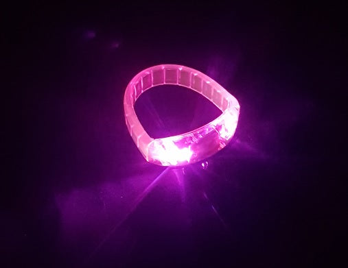 bracelet lumineux led plat rose