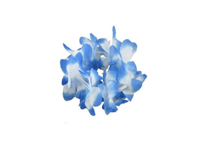 bracelet de fleurs tahiti hawaï bleu blanc