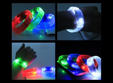 bracelet lumineux led sound control bleu