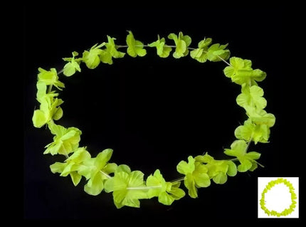 collier de fleurs tahiti fluo neon jaune 60mm