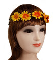 couronne de fleurs élastique jaune orange