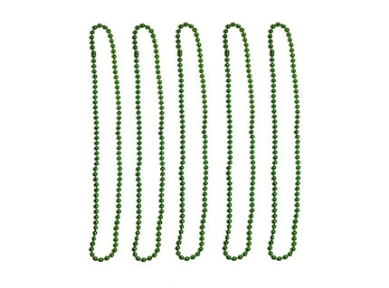 lot de 10 colliers de perles effet métallisé vert 90cm
