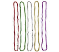 lot de 10 colliers de perles effet métallisé rouge 90cm