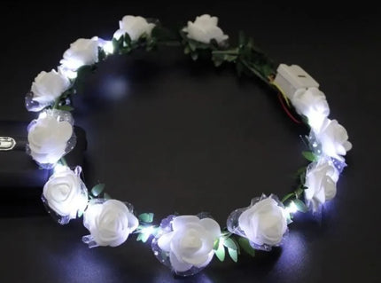 couronne de fleurs lumineuses led''s multicolores