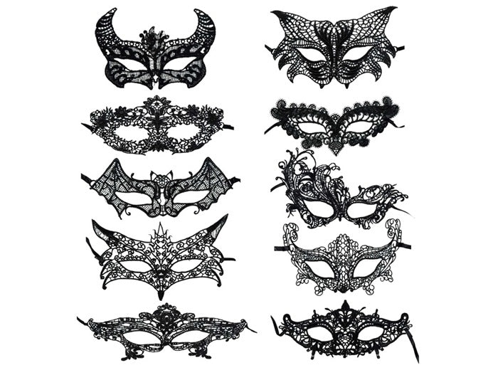 masque loup dentelles noir mix ii