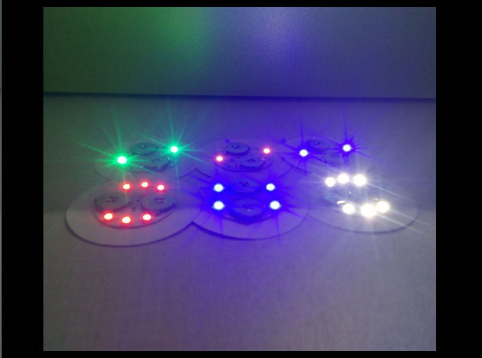 lot de 4 pastilles lumineuses sous bouteille 6 led''s blanc