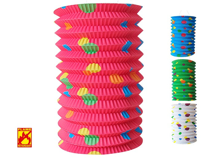 lanterne lampion ignufigée couleurs unies à pois mix 22x12cm