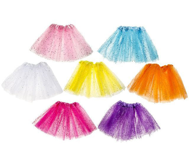 jupe tutu en tulle pastel à paillettes enfant violet 29cm