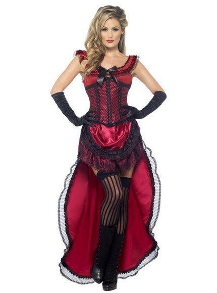 Déguisement de dame bordel rouge de luxe