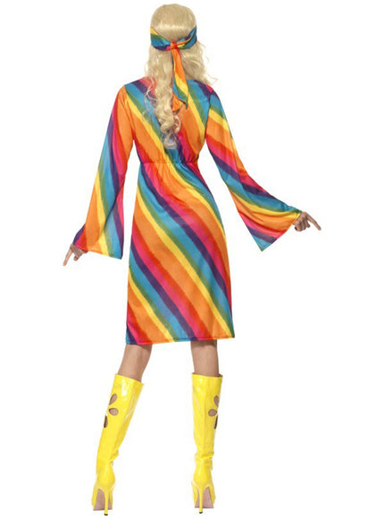 Déguisement de hippie arc-en-ciel pour femme