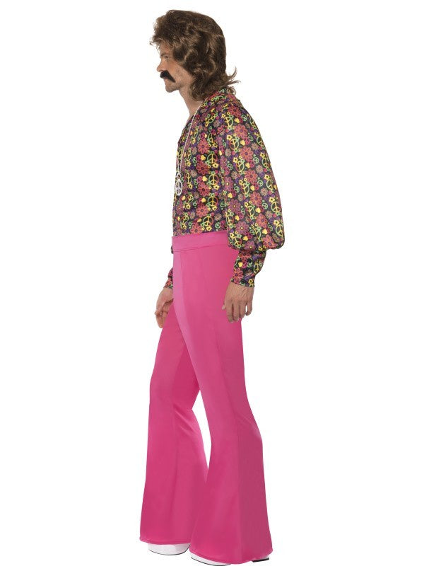 Déguisement disco rose et fleurs pour homme