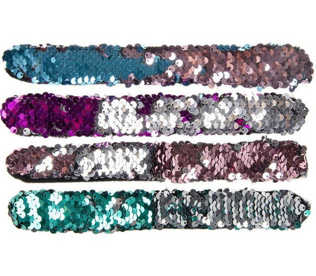 bracelet snap sirène à sequins mix 22cm