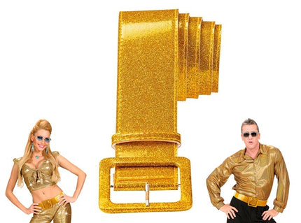 ceinture à paillettes or luxe 120cm
