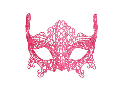 masque loup neon fluo rose en dentelle luxe