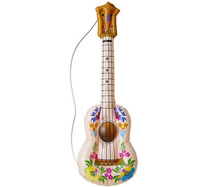 guitare gonflable motifs fleurs avec corde 1.05m