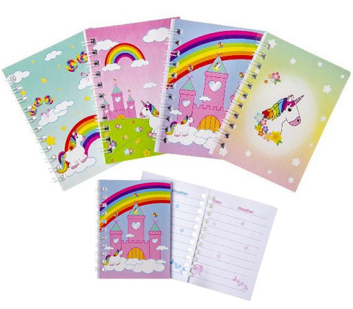 lot de 4 carnets à spirales motifs licorne 11x8cm