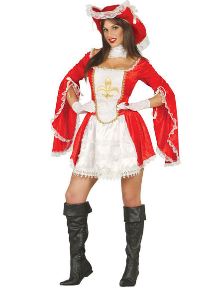 Déguisement de mousquetaire valeureuse pour femme