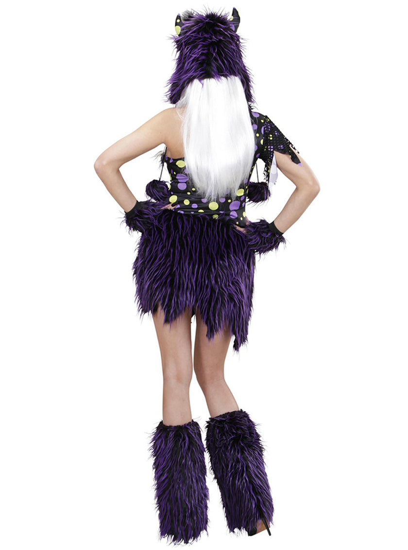 Déguisement de monstre violet et noir pour femme