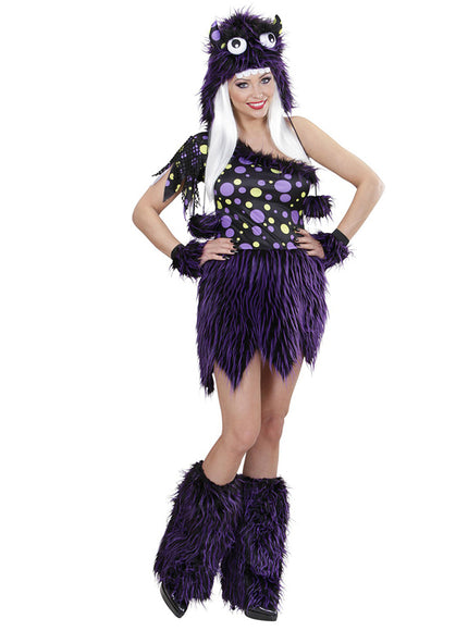 Déguisement de monstre violet et noir pour femme