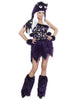 Déguisement de monstre violet et noir pour femme