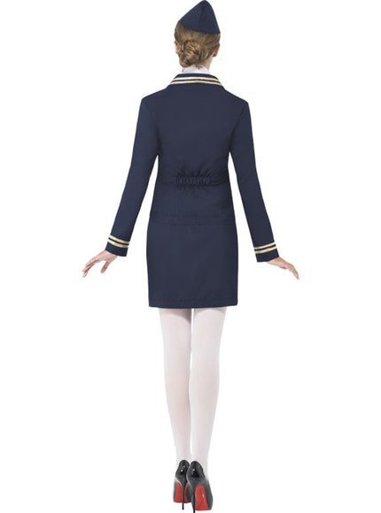 Déguisement hôtesse de l'air bleu femme