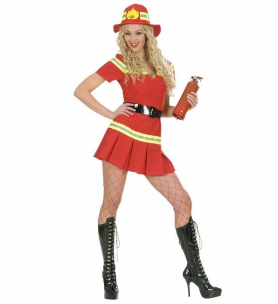 Déguisement pompier en feu femme