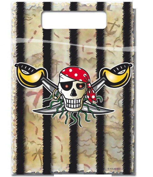 red pirate lot de 8 sachets 26x18cm