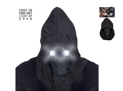 masque capuche avec yeux led''s lumineux blanc