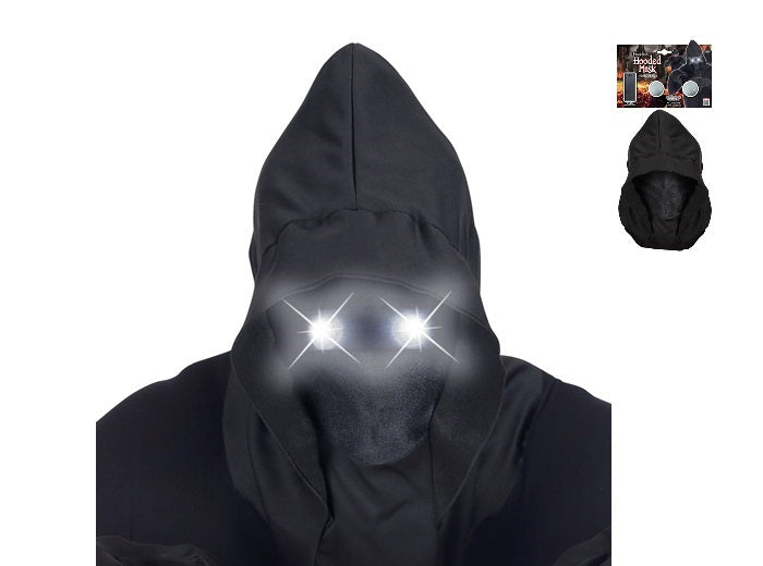 masque capuche avec yeux led''s lumineux blanc