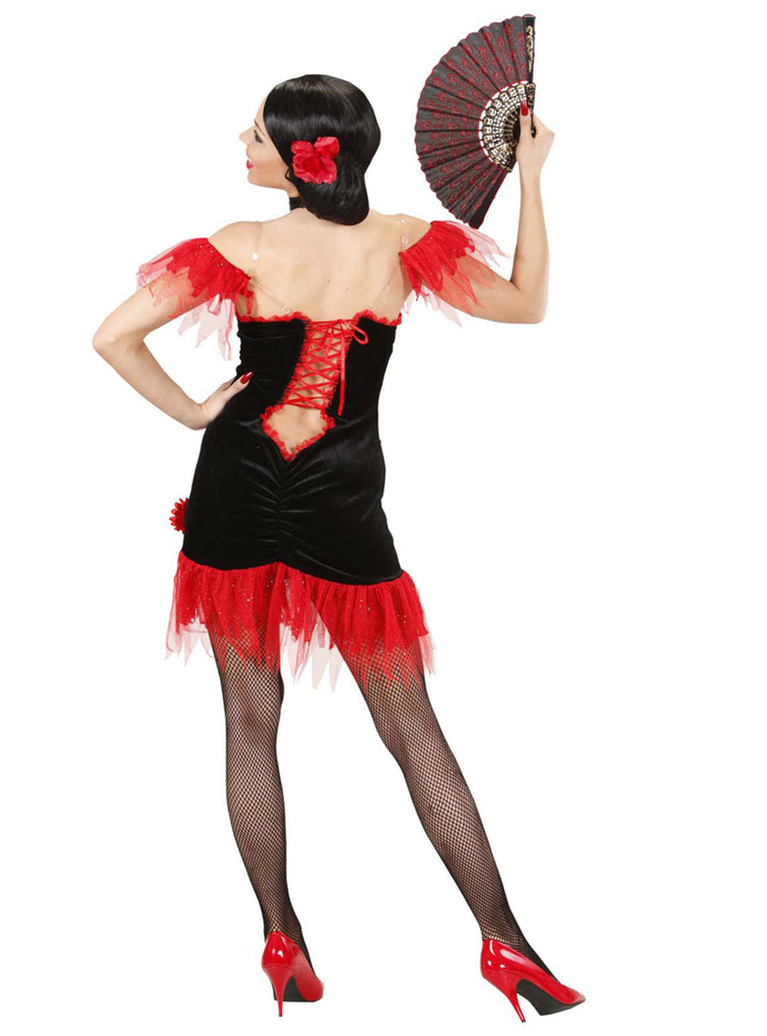Déguisement espagnole rouge et noir femme