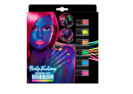 set de 6 crayons de maquillage néon fluo 21ml