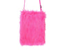 sac à main peluche rose fluo 26x20cm