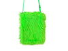 sac à main peluche vert fluo 26x20cm
