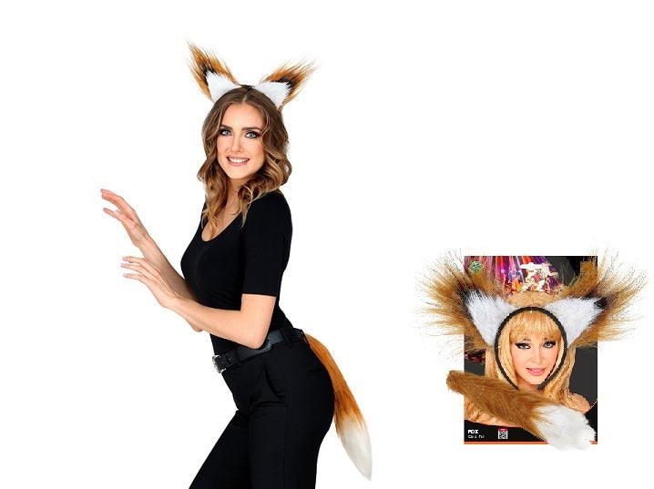 set accessoires renard roux luxe 2pcs