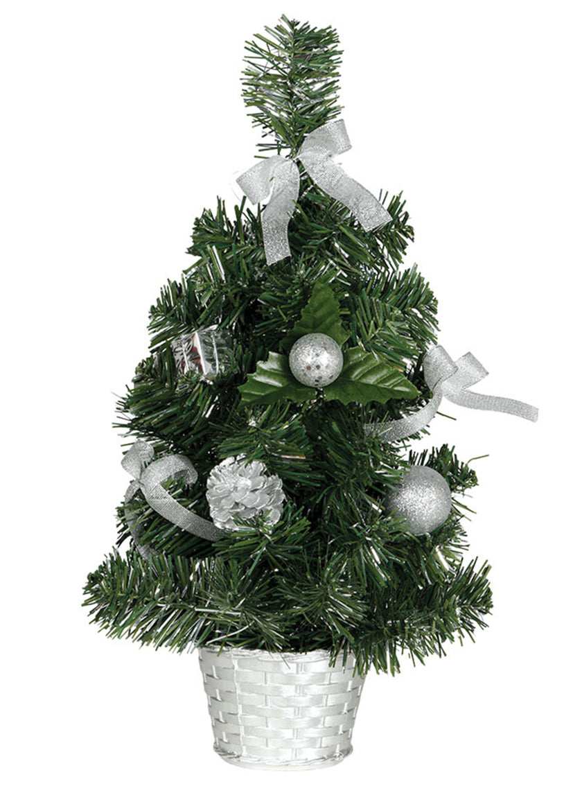 Mini sapin de noël argenté