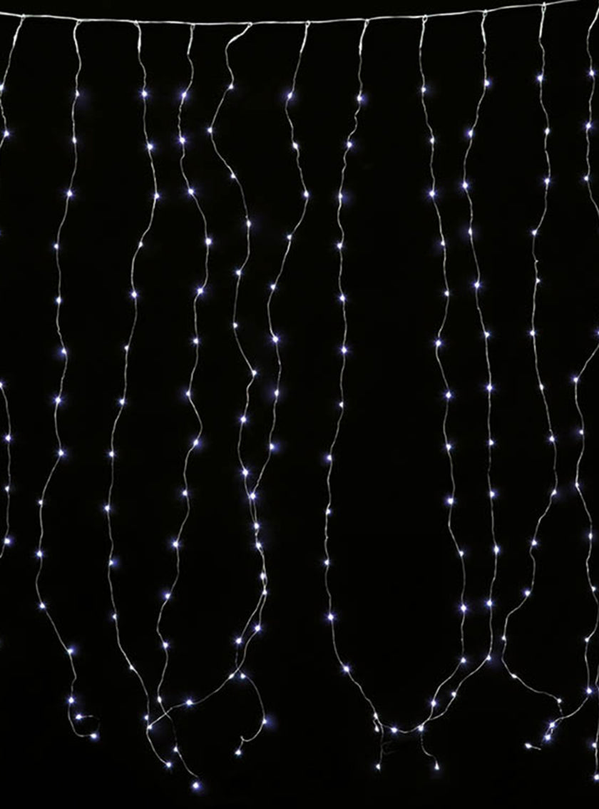 Rideau de noël de lumières blanches