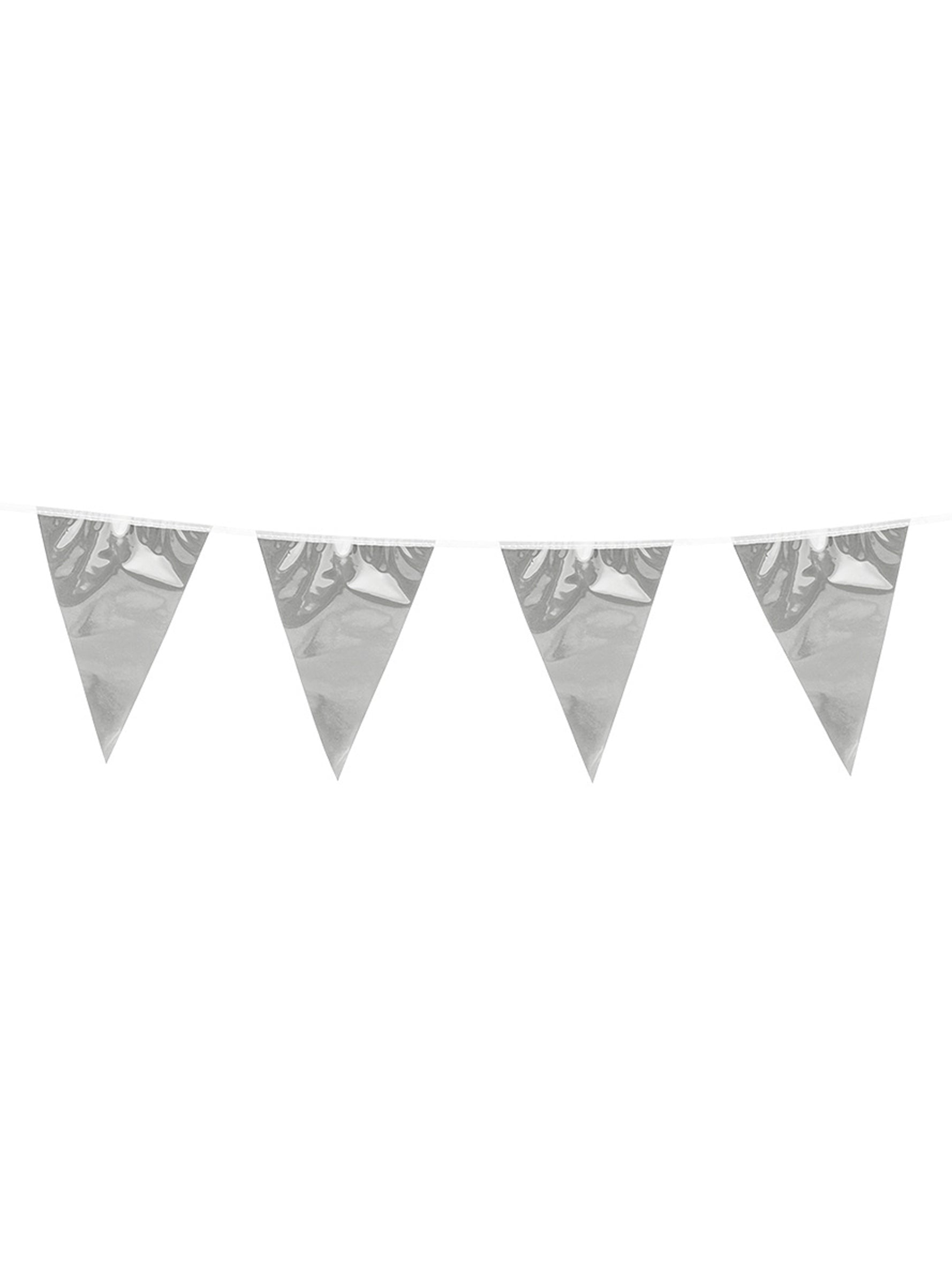 Guirlande fanions argentés (3 m)
