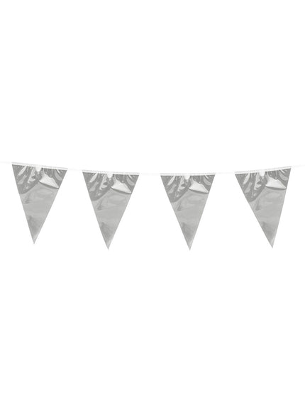Guirlande fanions argentés (3 m)