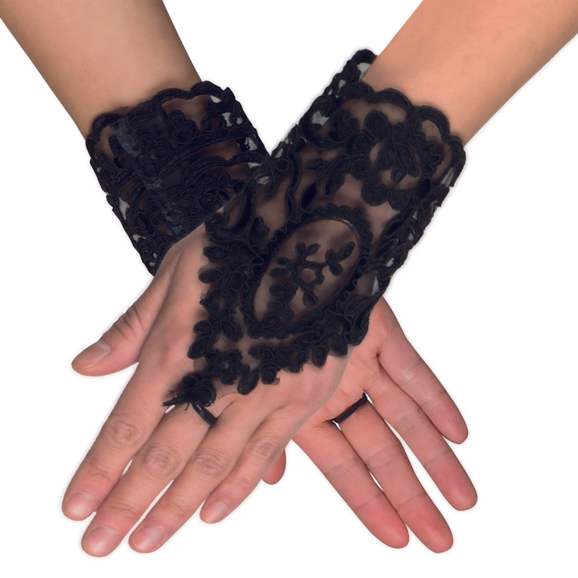 Gants gothiques à dentelle femme