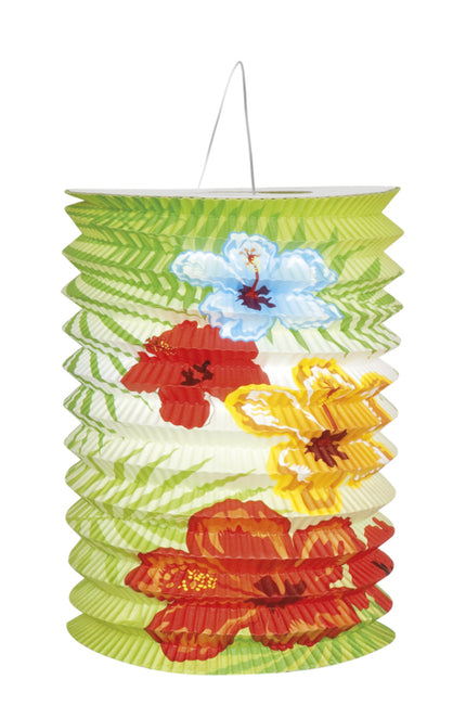 2 lampions flamant rose Hawaï - Hibiscus